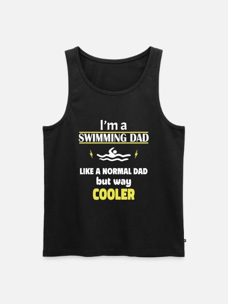 Ich bin ein Schwimm Papa - Männer Premium Bio Tank Top - Schwarz