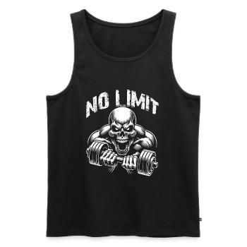 No Limit Hard Workout Skull with Dumbbell - Men's Premium Organic Tank Top - black - Front - Michal (187cm)