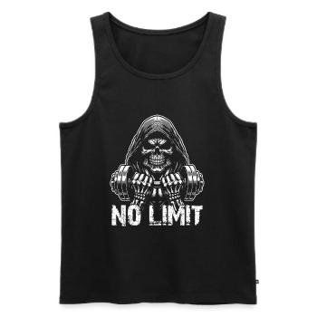 No Limit Workout Bodybuilding Skull mit Hantel - Männer Premium Bio Tank Top - Schwarz - Vorne - Michal (187cm)