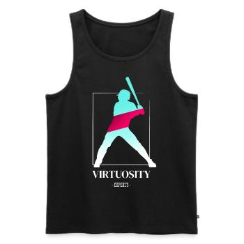 Baseballspieler Baseball Design T-Shirt - Männer Premium Bio Tank Top - Schwarz - Vorne - AI Model Male 178 light (178cm)