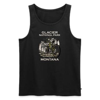 Montagnes du parc national des Glaciers Billings Montana - Débardeur bio Premium Homme - noir - Devant - Michal (187cm)