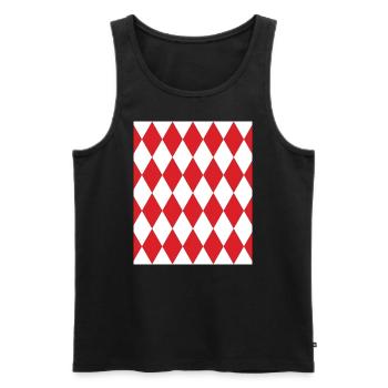Rhombus Weißes Rotes Kostüm Halloween Anzug - Männer Premium Bio Tank Top - Schwarz - Vorne - AI Model Male 178 light (178cm)