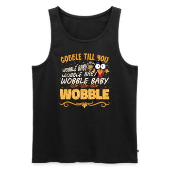 Devour Until You Wobble Baby Wobble - Men's Premium Organic Tank Top - black - Front - AI Model Male 178 light (178cm)