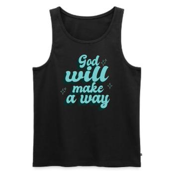 God Will Make a Way, Quote-Faith-Bible - Men's Premium Organic Tank Top - black - Front - Michal (187cm)