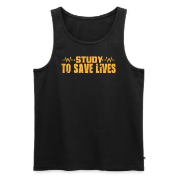 Studie Zur Rettung Von Lives Doctor Kardiogramm - Männer Premium Bio Tank Top - Schwarz - Vorne - Michal (187cm)