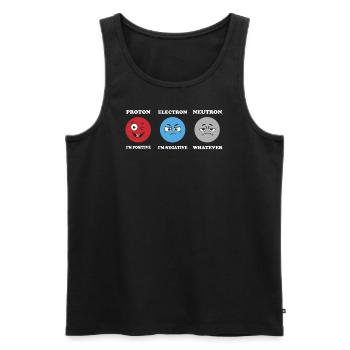 Proton Électrons -Neutron -Blagues Science Physique - Débardeur bio Premium Homme - noir - Devant - Michal (187cm)