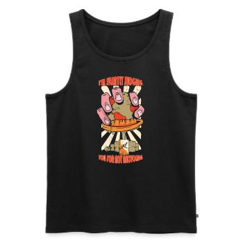 I judge you silently, That you Do Not The Earth - Men's Premium Organic Tank Top - black - Front - Michal (187cm)