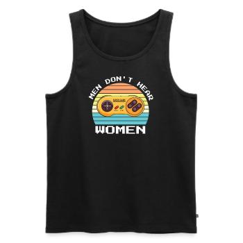 Men don't hear a women's gamepad joke for the - Men's Premium Organic Tank Top - black - Front - AI Model Male 178 light (178cm)