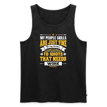 I judge you silently, That you Do Not The Earth - Men's Premium Organic Tank Top - black - Front - Michal (187cm)