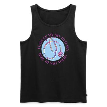 Ich habe mein Leben aufgegeben, um zu lernen - Männer Premium Bio Tank Top - Schwarz - Vorne - AI Model Male 178 light (178cm)