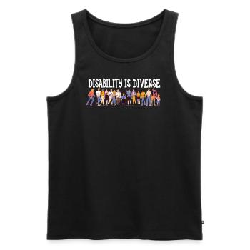 Disability is diverse - Men's Premium Organic Tank Top - black - Front - AI Model Male 178 light (178cm)