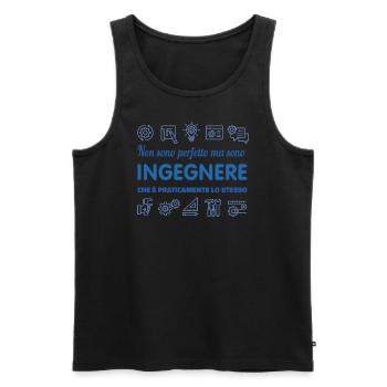 Ich Bin Nicht Perfekt, Aber Ich Bin Praktisch - Männer Premium Bio Tank Top - Schwarz - Vorne - Michal (187cm)