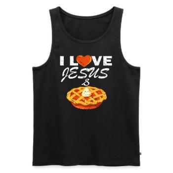 Ich Liebe Jesuss Kürbiskuchen-Zitat-Herz geschenk - Männer Premium Bio Tank Top - Schwarz - Vorne - Michal (187cm)