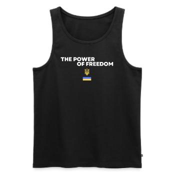 Le pouvoir de la liberté Trident Ukrainien - Débardeur bio Premium Homme - noir - Devant - Michal (187cm)