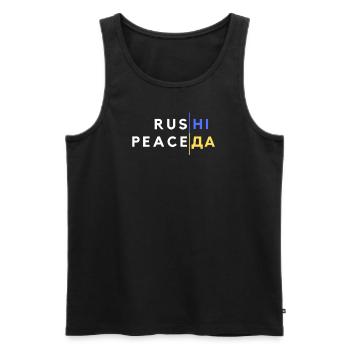 Ukrainian Flags Symbol Power Freedom Quote - Men's Premium Organic Tank Top - black - Front - Michal (187cm)