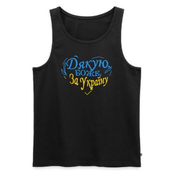 Thank God for Ukraine Ukrainian freedom - Men's Premium Organic Tank Top - black - Front - Michal (187cm)
