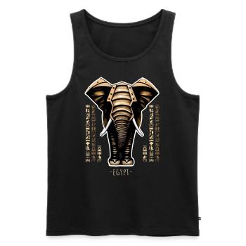 Artful illustration elephants with hieroglyphics - Men's Premium Organic Tank Top - black - Front - Michal (187cm)