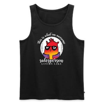 This is what a great seller looks like - Men's Premium Organic Tank Top - black - Front - Michal (187cm)