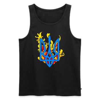 Ukrainisch Das Symbol Dreizack Feueremblem - Männer Premium Bio Tank Top - Schwarz - Vorne - Michal (187cm)