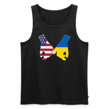Le Royaume-Uni soutient Ukraine Love Heart - Débardeur bio Premium Homme - noir - Devant - Michal (187cm)