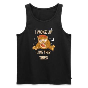 I woke up like these tired owl sleep stars - Men's Premium Organic Tank Top - black - Front - AI Model Male 178 light (178cm)
