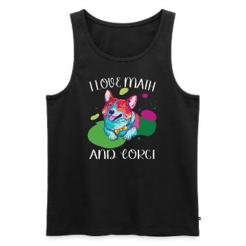 Ich Liebe Mathematik Und Corgi Fluffy Dog Breed - Männer Premium Bio Tank Top - Schwarz - Vorne - Michal (187cm)