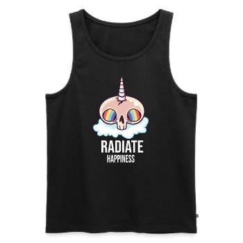 Strahlen Glück Regenbogen Hippies Schädelknochen - Männer Premium Bio Tank Top - Schwarz - Vorne - Michal (187cm)