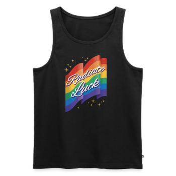 Radiate positivity Rainbow Dwarf Clouds - Men's Premium Organic Tank Top - black - Front - AI Model Male 178 light (178cm)