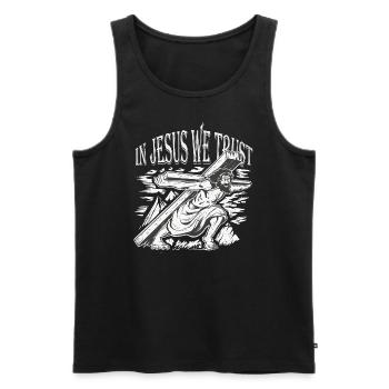 In Jesus We Trust Bible of Faith -Orthodoxy - Men's Premium Organic Tank Top - black - Front - Michal (187cm)