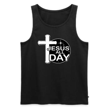 Jésus toute la journée Foi Bible Orthodoxie Citation - Débardeur bio Premium Homme - noir - Devant - Michal (187cm)
