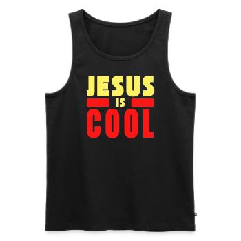 Jesus Ist Cooler Glaube Bibel Zitat Geschenk - Männer Premium Bio Tank Top - Schwarz - Vorne - Michal (187cm)