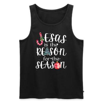 Jesus Ist Der Grund Für Den Saisonalen - Männer Premium Bio Tank Top - Schwarz - Vorne - Michal (187cm)