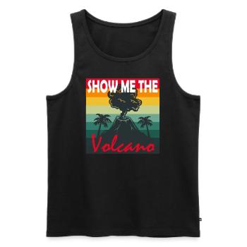Show me the volcano Lava Walk Mountain Fire Magma - Men's Premium Organic Tank Top - black - Front - AI Model Male 178 light (178cm)