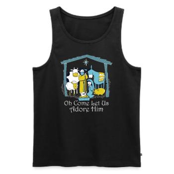Oh, Lass Uns Ihn Verehren, Neugeborene - Männer Premium Bio Tank Top - Schwarz - Vorne - Michal (187cm)