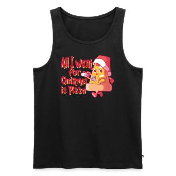 All I want for Christmas is pizza - Men's Premium Organic Tank Top - black - Front - Michal (187cm)