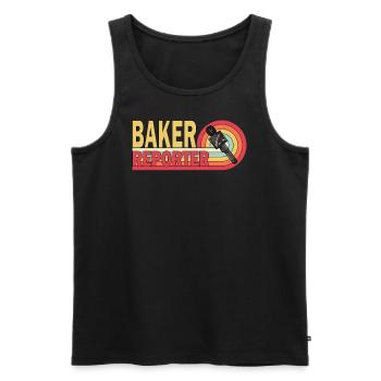 Baker Reporter Caméra Microphone Girl Stars Citation - Débardeur bio Premium Homme - noir - Devant - Michal (187cm)