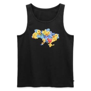 Ukrainian city of Kherson contour map - Men's Premium Organic Tank Top - black - Front - Michal (187cm)