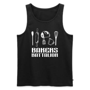 Baker Battalion Kitchens Utensils Chef Cooking - Men's Premium Organic Tank Top - black - Front - AI Model Male 178 light (178cm)