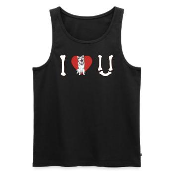 Ich Liebe Huskies Bones Herz Welpen Haustier Zitat - Männer Premium Bio Tank Top - Schwarz - Vorne - Michal (187cm)