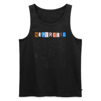 Supergeil Super Tolle Briefe Aus Einer Zeitschrift - Männer Premium Bio Tank Top - Schwarz - Vorne - AI Model Male 178 light (178cm)
