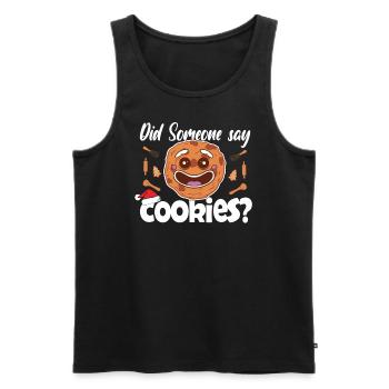 Quelqu’un a-t-il dit Cookies Passion Chef Noël - Débardeur bio Premium Homme - noir - Devant - Michal (187cm)
