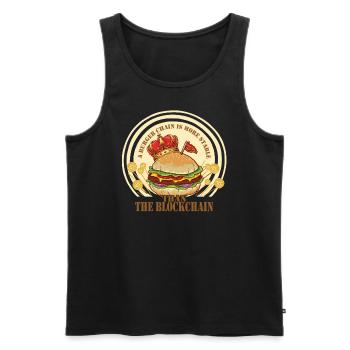 Une chaîne de burgers est plus stable que la blockchain - Débardeur bio Premium Homme - noir - Devant - AI Model Male 178 light (178cm)