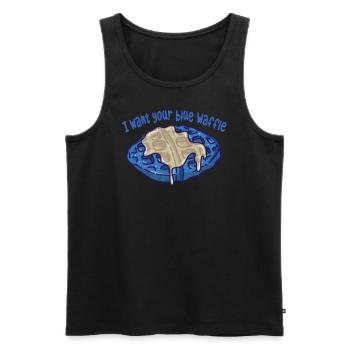 Ich Möchte, Dass Deine Blaue Waffel butter - Männer Premium Bio Tank Top - Schwarz - Vorne - Michal (187cm)