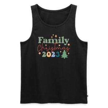 Family Christmas 2023 Winter Stars - Men's Premium Organic Tank Top - black - Front - Michal (187cm)