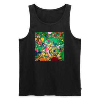 Code d’image de programmation artistique générative uniquement - Débardeur bio Premium Homme - noir - Devant - AI Model Male 178 light (178cm)
