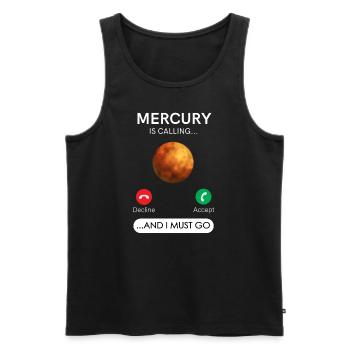 Merkur Ruft Und Ich Muss Ablehnen Akzeptieren - Männer Premium Bio Tank Top - Schwarz - Vorne - AI Model Male 178 light (178cm)