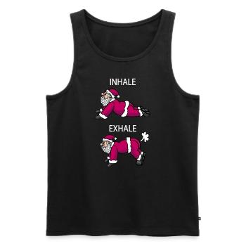 Santa Claus Fart Stretching Sport Weihnachten - Männer Premium Bio Tank Top - Schwarz - Vorne - Michal (187cm)