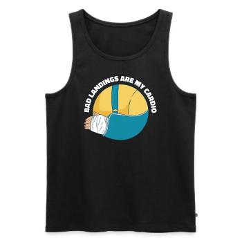 Schlechte Landungen Sind Mein Cardio -Bruch -Arm - Männer Premium Bio Tank Top - Schwarz - Vorne - AI Model Male 178 light (178cm)