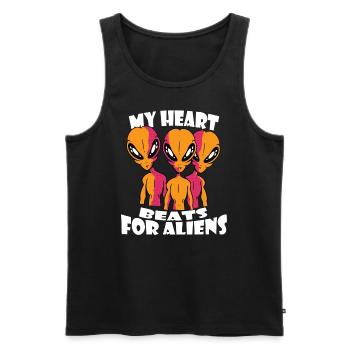 Mein Herz Schlägt Für Aliens, Die Fremde Galaxy - Männer Premium Bio Tank Top - Schwarz - Vorne - Michal (187cm)