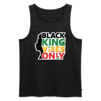 Black King ne résonne qu’avec les traditions - Débardeur bio Premium Homme - noir - Devant - AI Model Male 178 light (178cm)